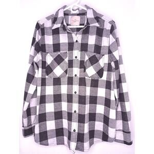 Casa Cabana Womens Size XL Black Flannel Barn Ranch Outdoors Cozy Grunge Y2K